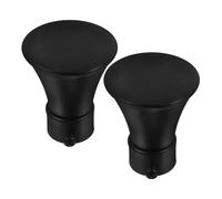 Sewroro Remates de Barra de Cortina de Hierro Negro 28 Mm, Tapa Decorativa Resistente y Antioxidante, para Sala y Dormitorio, Pack de 2 Piezas para Barras de Cortina