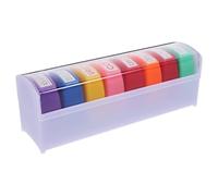 Sewroro Sellos de Texto Frases Claras y Fáciles de Leer, Material ABS 8 Piezas para Marcar Documentos y Caja de Almacenamiento de Oficina Adecuado para Seguimiento de Cuentas