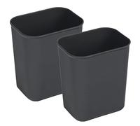 Sewroro Set de 2 Cubos de Basura Rectangulares de Plástico Negro de 8L para Oficina y Hogar Papelera Doméstica Compacta para Cocina y Dormitorio Funcional y Fácil de Limpiar