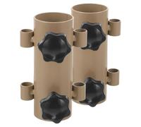 Sewroro Soporte Ajustable para Varilla de Tienda de Campaña Base Fija Metálica Color Caqui 2 Piezas Soporte Portátil para Toldo Exterior Resistente al Viento Accesorio para Camping y