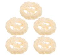 Sewroro Soporte para Jabón de Lufa Natural 5 Piezas Esponja Vegetal Multiusos 6-7 CM Bandeja para Jabón Almohadilla Doméstica para Baño Ducha y Cocina