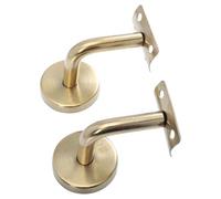 Sewroro Soporte para Pasamanos de Acero Inoxidable Macizo Soporte de Pared Dorado 60X60 MM 2 Unidades Fijación Tipo Titanio para Barandilla de Escalera Accesorio Resistente para Uso