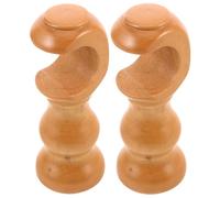 Sewroro Soportes de Barra para Cortinas de Ventana de Madera Maciza, 2 Piezas, Base Sólida en Color Natural, Diseño Clásico Romano para Dormitorio, Sala y Baño, Soporte Resistente