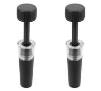 Sewroro Tapón de Vino Bomba de Vacío Silicona Integrada Color Negro Tamaño Grande 2 Unidades Práctico y Portátil para Conservar Vino y Uso Doméstico
