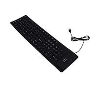 Sewroro Teclado Enrollable USB de Silicona Negro 109 Teclas | Plegable y Portátil, Resistente al Agua, Bolsa Incluida, Estructura Simple y Larga Vida Útil
