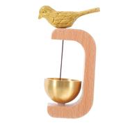 Sewroro Timbre Magnético de Puerta de Latón con Campana de Madera Decorativa Accesorio Elegante y Resistente para Instalación Puertas de Sonido y Agradable para Decoración de Entrada