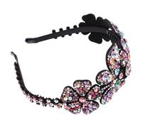 Sewroro Tocado de Boda Diseño de Mariposas y Flores en Pedrería, Diadema de PU Gemas de Imitación, Elegante y Delicada para Fiesta y Banquete