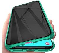Sewutoyu Anti Peeping Funda Compatible para iPhone 17, Funda Antiespía Adsorción Magnética Metal Bumper Cover 360 Protectora, Anti-Spy Protección privacidad Vidrio Templado Carcasa,Verde
