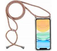 Sewutoyu Funda con Cuerda para Motorola Moto G24 Power 4G - Funda Protectora ponible - Carcasa Transparente TPU Silicon Colgante Ajustable Collar Case, Carcasa Anti Shock con Cuerda Correa,Arco Iris