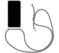 Sewutoyu Funda Cuerda Compatible con Xiaomi Poco F7 - Funda Protectora ponible - Carcasa Transparente TPU Silicon Colgante Ajustable Collar Case, Carcasa Anti Shock con Cuerda Correa,Plata
