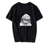 Sex Anime Neko Girl Waifu Summer Fashion Cotton T Shirt Black L
