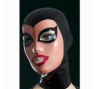 Sex Bondage Máscara BDSM Máscara de cabeza de látex Máscara de fiesta de Halloween Juguetes sexuales Extreme BDSM Máscara de goma Máscara fetiche Bdsm Cosplay Máscara de látex SM con cremallera(Light
