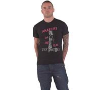 Sex Pistols - Camiseta de Anarchy in the UK Band con logotipo oficial para hombre, color negro, talla L, Negro , L