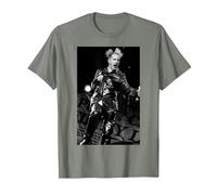 Sex Pistols Johnny Rotten Phoenix Festival por Andy Willsher Camiseta, Hombre, Verde Militar Jaspeado, XXL