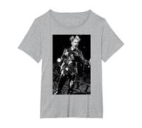 Sex Pistols Johnny Rotten Phoenix Festival por Andy Willsher Camiseta, Mujer Tallas Grandes, Gris Jaspeado, 6XL Grande