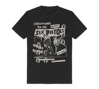 Sex Pistols London's Outrage Hombre Camiseta Negro L 100% algodón Regular