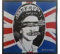 Sex Pistols - Parche con texto en inglés "God Save The Queen", 10 cm x 9,5 cm