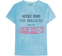 Sex Pistols T Shirt Never Mind The Bks Distressed Official Blue Camiseta, XXL Unisex Adulto