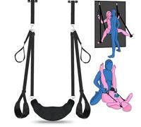 Sex Swing Bondage Restraints BDSM Juguetes, 2 en 1 Puerta Sex Swing & Muscle Sex Sling con Correas Ajustables, Parejas Juguetes Sexuales Kit BDSM con Cojín de Peluche de Cuero