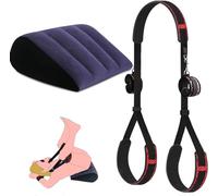 Sex Toys - Cojín de posición con correa de piel para bondage, muebles de rampa sexual para parejas de apoyo de posición profunda, arnés sexual para muslos y grilletes ajustables para mujeres y hombres