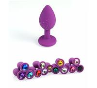 Sexandtoy® Plug anal de silicona púrpura joya cristal de varios colores butt plug hombre mujer sexys bonagerie sexy
