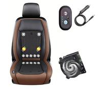 SEXIPLEXIX cojín de Asiento refrigerante para Coche 3 Niveles De Viento Ajustables Refrigerada Cojín para Coche, SUV, camión, Universal,Brown-12V12-BladeFan+Massage