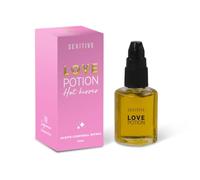 Sexitive LOVE POTION Aceite besable con sabor a champagne y frambuesa. Sensación envolvente de calor. Aceite corporal íntimo saborizado comestible. Base de Agua. No Mancha. 30 ml