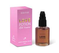 Sexitive LOVE POTION Aceite besable con sabor a chocolate. Sensación envolvente de calor. Aceite corporal íntimo saborizado comestible. Base de Agua. No Mancha, 30 ml