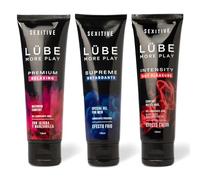 Sexitive PACK X 3: 1 Lubricante Anal Lube Premium Relaxing + 1 Lube Supreme Retardante + 1 Lubricante Anal Lube Intensity - 3 x 130ml - Total: 390 ml