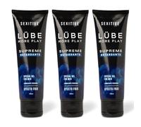 Sexitive PACK X 3 Lubricante LÜBE SUPREME Retardante Sexual Masculino - Gel Efecto Frio Base Agua para Hombres - Retardante de la Eyaculación Erecciones Fuertes y Duraderas - 3 x 130ml Total 390ml