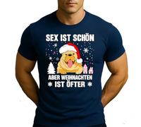 Sexo es hermoso pero la Navidad es más a menudo Bulldog Dog | Camiseta de Navidad Navidad X-Mas Hombre, azul marino, XL