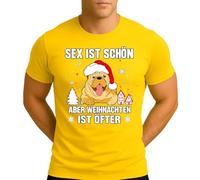 Sexo es hermoso pero la Navidad es más a menudo Bulldog Dog | Camiseta de Navidad Navidad X-Mas Hombre, amarillo, 3XL