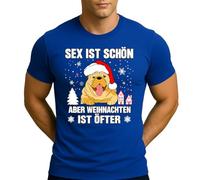 Sexo es hermoso pero la Navidad es más a menudo Bulldog Dog | Camiseta de Navidad Navidad X-Mas Hombre, azul, 3XL