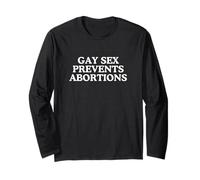Sexo Gay Previene Abortos Divertido Sarcástico Queer Meme LGBTQ+ Manga Larga