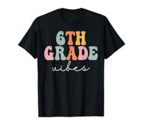 Sexto Grado Vibes Retro Groovy Mujeres De Regreso A La Escuela Camiseta