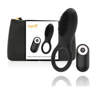 Sextoy conectado cockring coquette recargable negro/oro, Longitud 130 mm, Ancho 180 mm, Profundidad 30 mm, Departamento MUJERES, Poids 0.112 Kg, Colores Negro