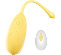 -Ŝexťoyŝē Oéuf Vibrọmaŝŝeūrŝ Feminín a Đisťánce Ŝilenciẹux Peťiť Oéuf Vîbra-Nť Pour Femme Ťelecommanđe Điŝcréť Ŝex ŤoýŜ Oèuf Vibra-Nť Ťélécommande Maŝŝeūr/Yellow/18Cm/7.09In