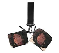 Sexy African Beauty - Carteras delgadas y planas para mujer, organizador de dinero con bolsillo con cremallera para el trabajo, viajes, 2 unidades