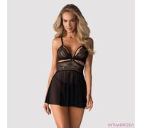 Sexy Babydoll + Perizoma Obsessive 838-BAB-1 Negro