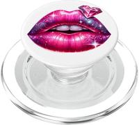 Sexy Beso Lindo Labios San Valentín Labios Galentines Besos Mujeres PopSockets PopGrip para MagSafe
