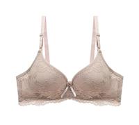 Sexy Bralette Mujer Sin Aros - Sujetador de Encaje Push Up Bustier con Cuello de Pico Profundo Inalámbrico Minimizador BHS Skiny Bra Transpirable Ropa Interior Sujetador Mujer Sujetador Sujetador