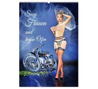 Sexy Frauen und heiße Öfen (Wandkalender 2026 DIN A2 hoch), CALVENDO Monatskalender: Fotogemälde im Pin-Up Stil