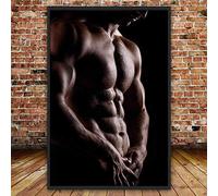 Sexy Hombre Culturismo Poster - Entrenamiento Inicio Gimnasio Decoración Motivacional Pared Arte Lienzo Grande Tamaño D415201