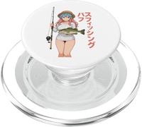 Sexy Kawaii Anime Chica Japonés Pescador Chica Bass Pesca PopSockets PopGrip para MagSafe