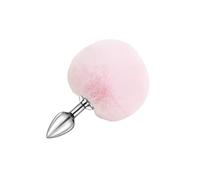 Sexy lindo Anal Plug extraíble felpa Metal Butt Plug adulto Cosplay accesorios de juguete(Rosa,Mini)