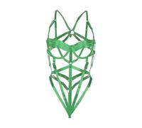 Sexy Lingerie for Women &134,Body de Discoteca Sensual,sin Espalda,con Tirantes Cruzados,Ajustado al Cuerpo y sin Mangas para un Look Seductor (Green,S)