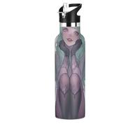 Sexy Little Devil Anime Girl - Botella de agua para niños con tapa de boquilla a prueba de fugas, aislamiento al vacío de doble pared para agua, leche, jugo, escuela, campamento, deporte