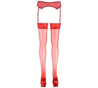 Sexy Medias Rojas Con Encaje Velate Oxford-Transparente 2 Come Da Foto
