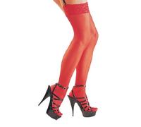 Sexy Medias Rojas Con Encaje Velate Oxford-Transparente 3 Come Da Foto