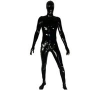 Sexy Men Full Body Latex Catsuit Inner Penis Sheath Hood Guantes Calcetines Con Cremallera Trasera A Través De La Entrepierna,Blanco,XXL